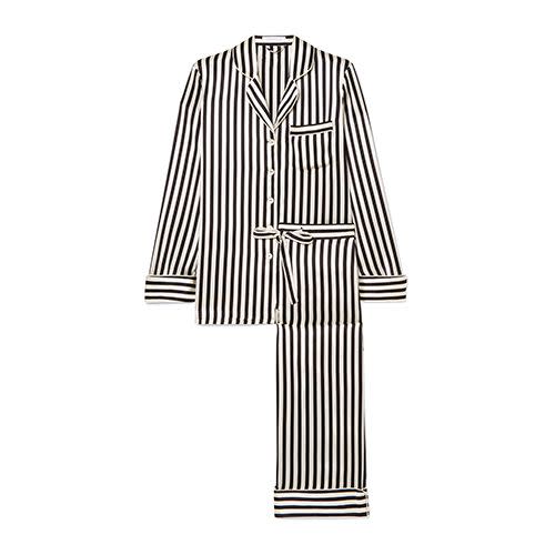 25) Lila Striped Silk-Satin Pajama Set By Olivia Von Halle