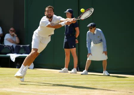 Tennis - Wimbledon - London, Britain - July 5, 2017 Croatia’s Marin Cilic in action during his second round match against Germany’s Florian Mayer REUTERS/Andrew Couldridge