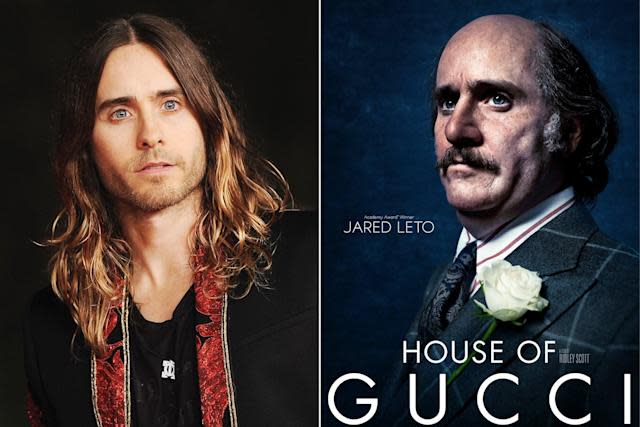 Jared Leto vs Jared Leto in 'House of Gucci' (Stefania D'Alessandro/WireImage; MGM)