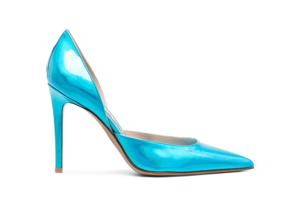 alexandre vauthier, metallic pumps, turquoise heels