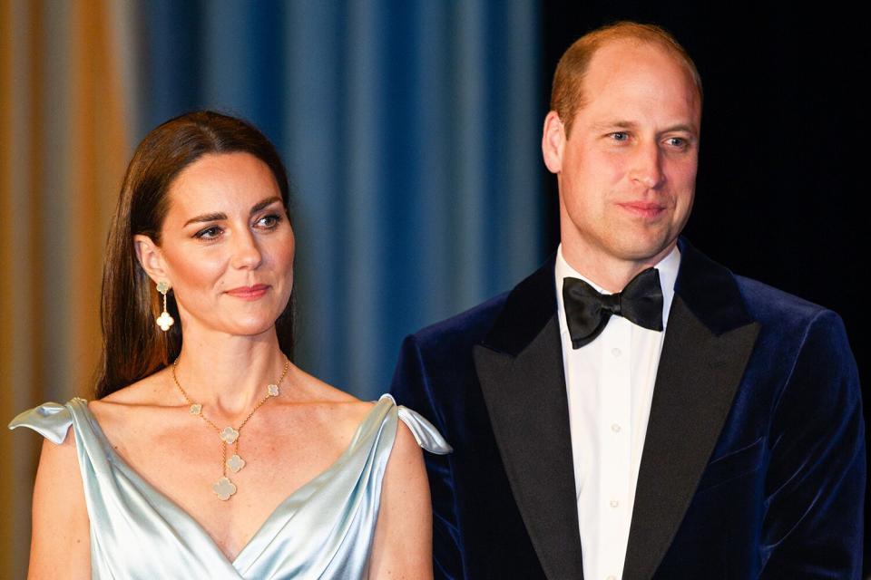 Prince William, Duke of Cambridge and Catherine, Duchess of Cambridge attend a reception hosted by the Governor General at Baha Mar Resort on March 25, 2022 in Nassau, Bahamas.