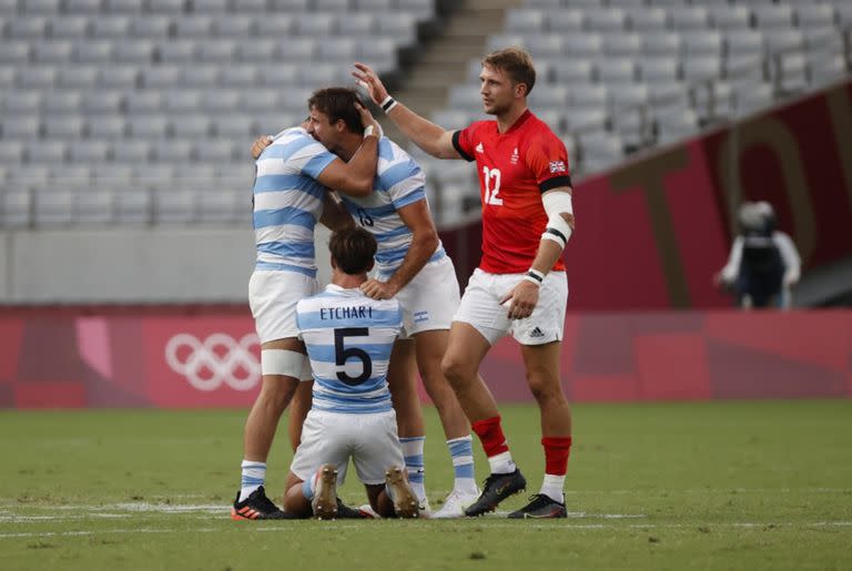 El festejo argentino en Tokio 2020. ¡Los Pumas 7s son de bronce!