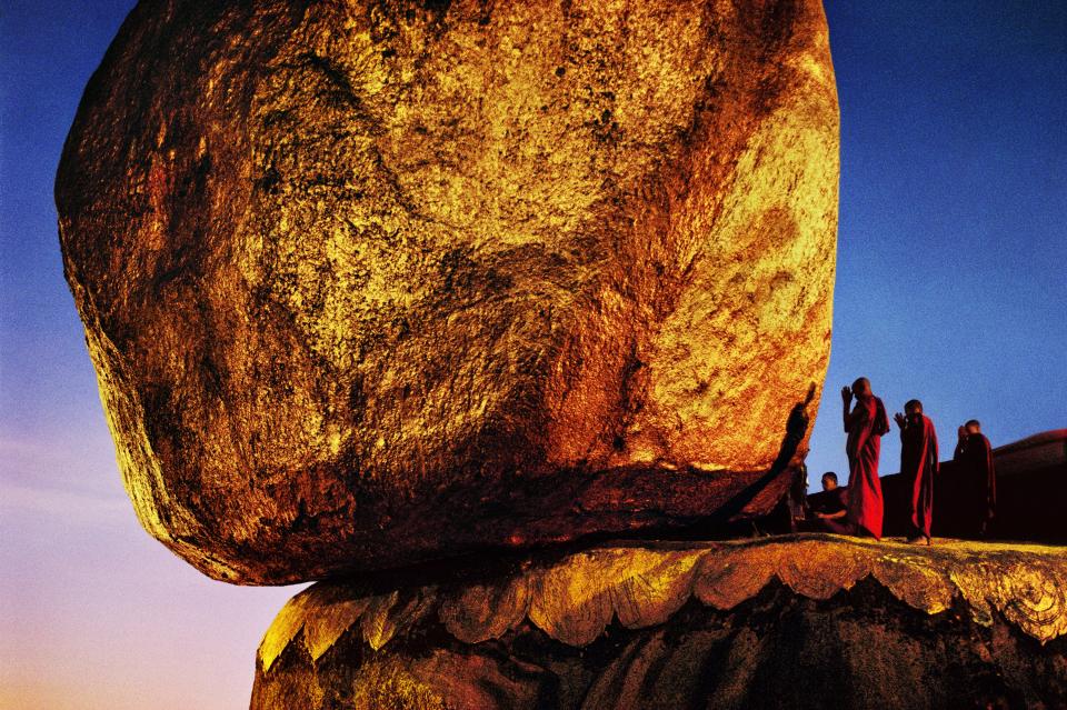 The Golden Rock at Kyaiktiyo Pagoda in Myanmar is visited by pilgrims from around the country, burnished with prayers and gold leaf, says Stephen McCurry, the photographer, who took the image in 1994. “According to legend, a single strand of hair from the Buddha’s head keeps the rock balanced precariously on the edge of a precipice.”