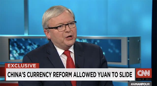 Rudd. of course, discussed China. Source: CNN