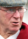 Former soccer player and manager Jack Charlton arrives at Durham Cathedral, Durham, England Monday, Sept. 21, 2009 to attend the thanksgiving service for former England soccer team manger Sir Bobby Robson, who died of cancer earlier this year. (AP Photo/Scott Heppell)