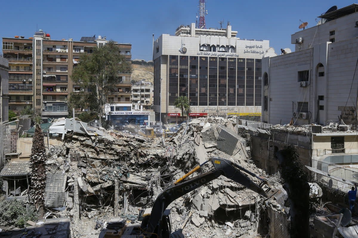 The Iranian embassy in Damascus after the airstrike earlier this month (AFP)