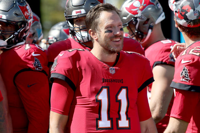 October 14, 2021: Tampa Bay Buccaneers quarterback Blaine Gabbert (11) in  action prior to the NFL game between the Tampa Bay Buccaneers and the  Philadelphia Eagles at Lincoln Financial Field in Philadelphia