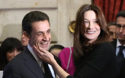 Sarkozy and Bruni, pictured in 2009  - Credit: Remy De La Mauviniere/AFP