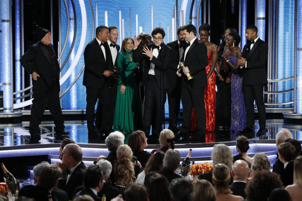 Phil Lord from the “Spider-Man: Into the Spider-Verse” accepts the Best Motion Picture – Animated award onstage during the 76th Annual Golden Globe Awards.