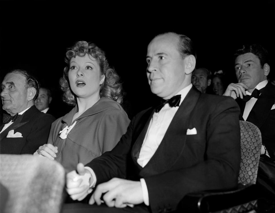 Greer Garson and film producer Benjamin Thaw at the premiere of ‘Goodbye, Mr Chips’ on 17 May 1939 (AFP via Getty Images)