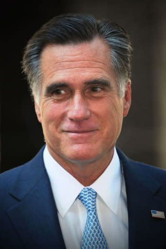 US Republican presidential candidate Mitt Romney speaks in central London on July 26. Weak consumer spending stunted US growth in the last quarter, data showed Friday, leaving the race for the White House wide open and putting discussion about more economic stimulus firmly on the Fed's agenda