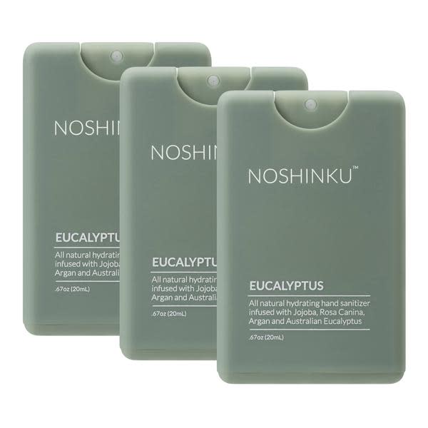 Eucalyptus Pocket Hand Sanitizer 3-pack. Image via Noshinku.