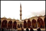 The facade of Istanbul's famous Blue Mosque.