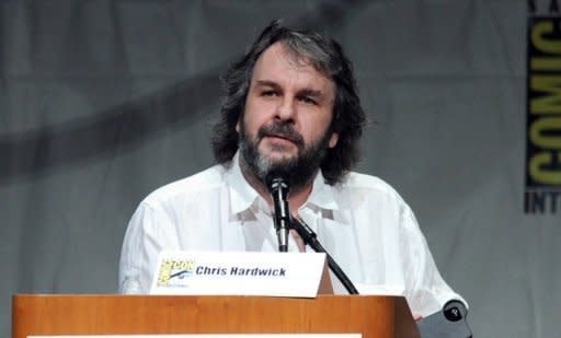 "The Hobbit" trilogy director Peter Jackson speaks at a film preview in San Diego in July 2012. In a statement defending the treatment of animals during filming, "The Hobbit" producers have said that 55% of shots featuring animals in the trilogy, which has a budget estimated at US$500 million, were computer-generated