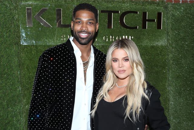 <p>Jerritt Clark/Gett</p> Tristan Thompson (left) and Khloé Kardashian