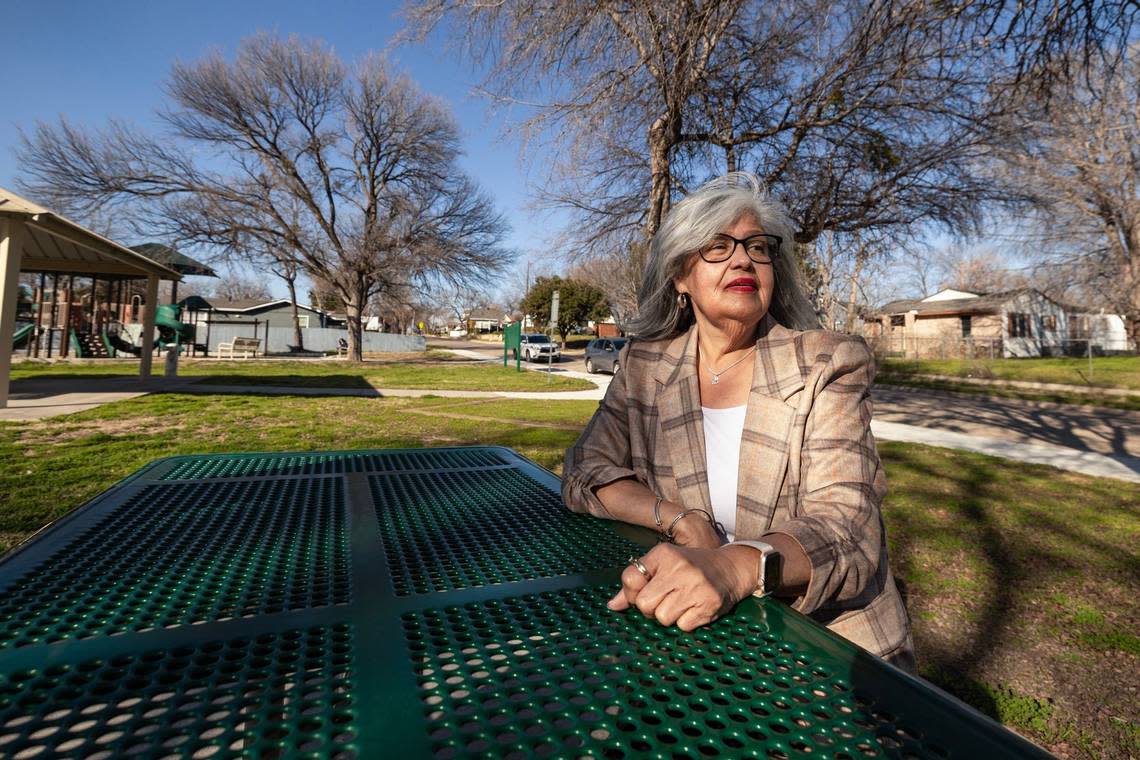 Laura Rios, 67, was born and raised in Worth Heights, located west of I-35W. Rios remembers when, in the 1950s, the community was peaceful and the people took pride in their neighborhood. Now, she feels as if her neighborhood has been neglected. Rios hopes this will change as the Seminary and Worth Heights neighborhoods were chosen by the City Council last year to share in an $8 million Neighborhood Improvement Program.