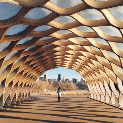 The pavilion at Lincoln Park Zoo, designed by Studio Gang architects - Credit: Getty Images