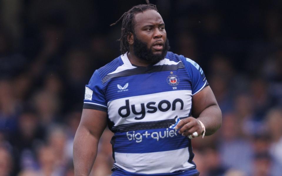 Bath Rugby's Beno Obano during the Gallagher Premiership Rugby play-off semi-final between Bath Rugby and Sale Sharks at The Recreation Ground on June 1, 2024