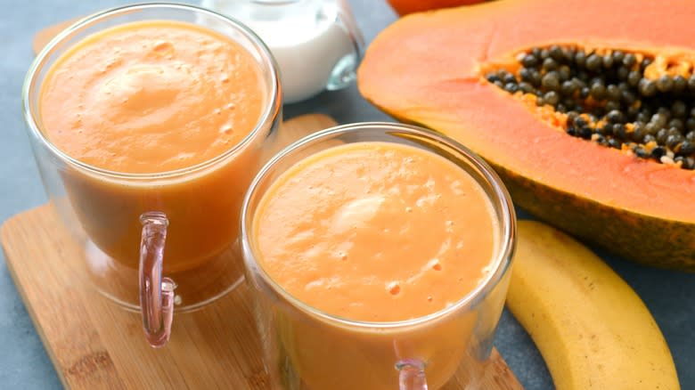 Orange smoothie with fruit