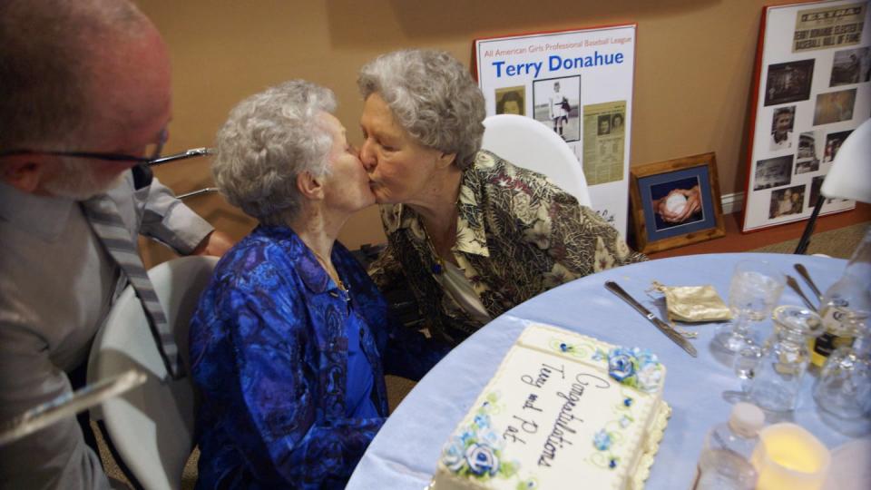 <p>Pat Henschel and Terry Donahue were together for more than 70 years, but they didn’t come out to their families until 2009. This is the story of their decades-long romance, which included Terry’s years as a player in the <a href="https://www.aagpbl.org/history/league-history" rel="nofollow noopener" target="_blank" data-ylk="slk:All-American Girls Professional Baseball League;elm:context_link;itc:0;sec:content-canvas" class="link ">All-American Girls Professional Baseball League</a>, and their life together in Chicago. The film, directed by Terry’s great-nephew, Chris Bolan, follows Terry and Pat’s final years together, as they navigate aging in world more accepting of their love.</p><p><a href="https://www.netflix.com/title/80209024" rel="nofollow noopener" target="_blank" data-ylk="slk:Watch Now;elm:context_link;itc:0;sec:content-canvas" class="link ">Watch Now</a></p>