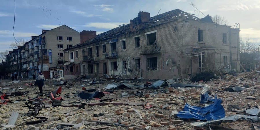 Consequences of shelling Vovchansk by the Russians (illustrative photo)