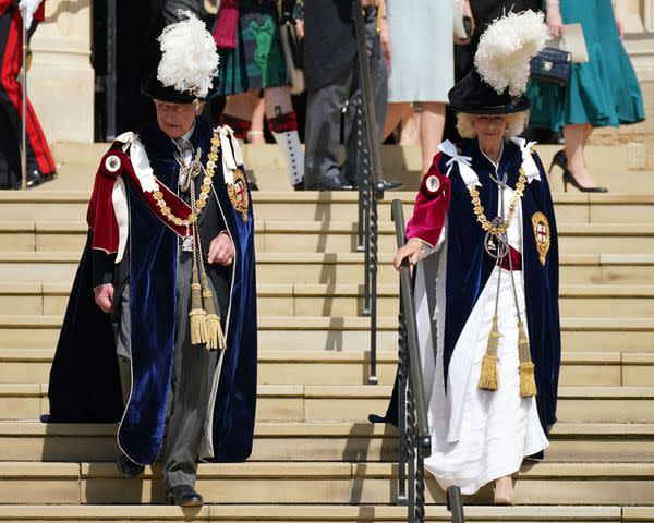 <p>Yui Mok / POOL / AFP via Getty</p> King Charles and Queen Camilla at Garter Day 2023