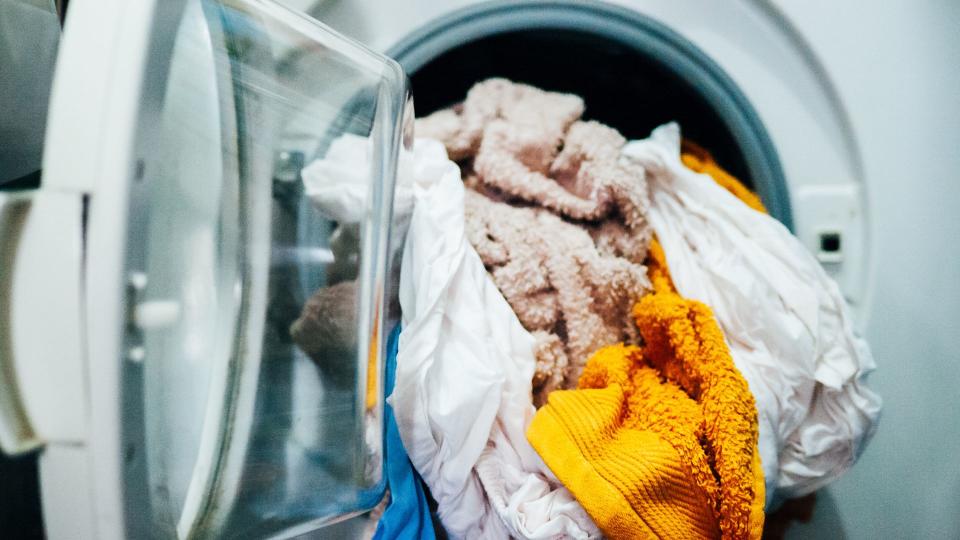 Towels and clotheslines coming out of the wash