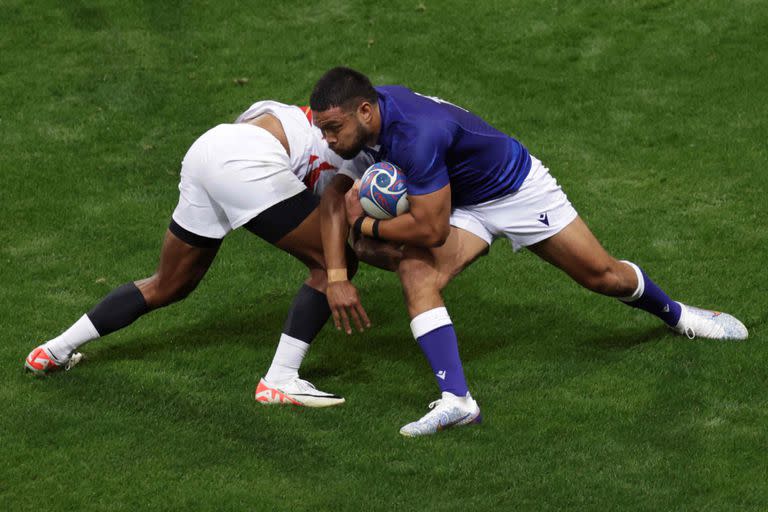 Una escena de Samoa-Japón, rivales de Argentina en el Mundial