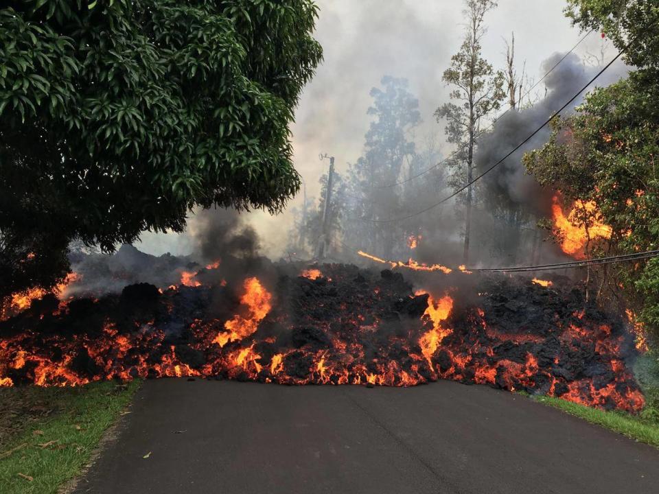 Kilauea has opened 14 lava-and-gas spewing fissures in total (Rex )