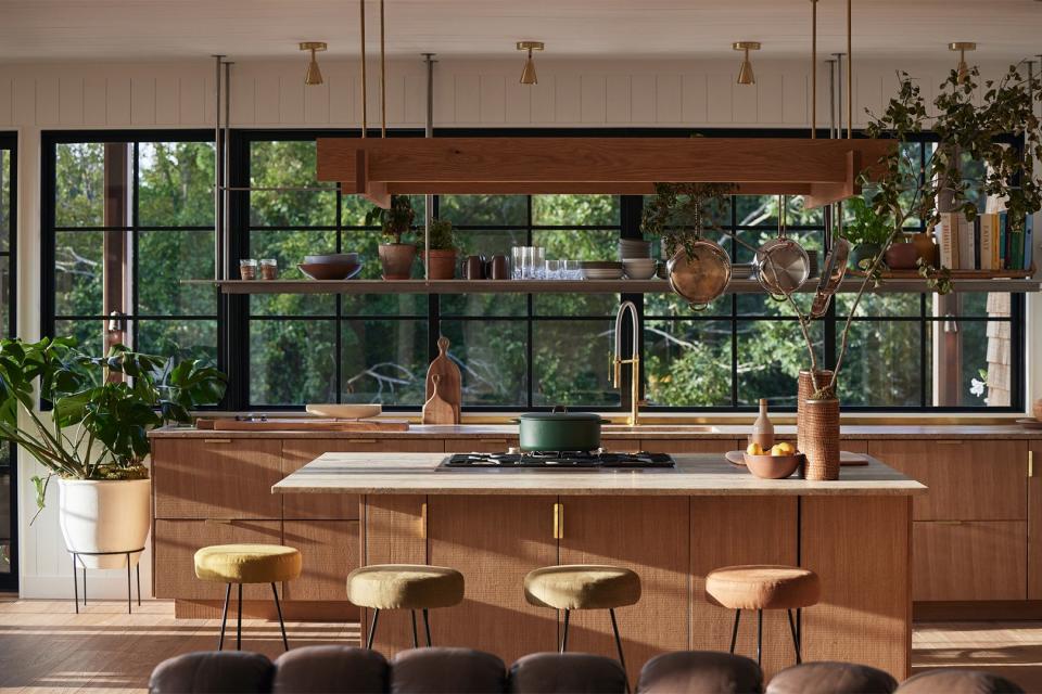 Kitchen windows and island