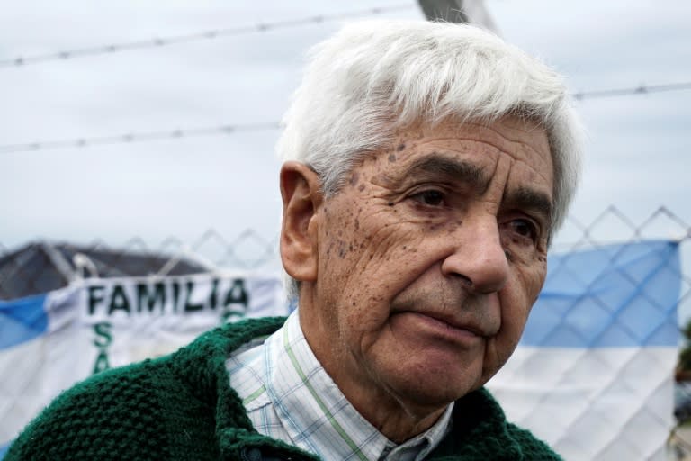 Juan Carlos Mendoza, father of missing submariner Ariel Fernando Mendoza, stands outside Argentina's Navy base in Mar del Plata, on the Atlantic coast south of Buenos Aires