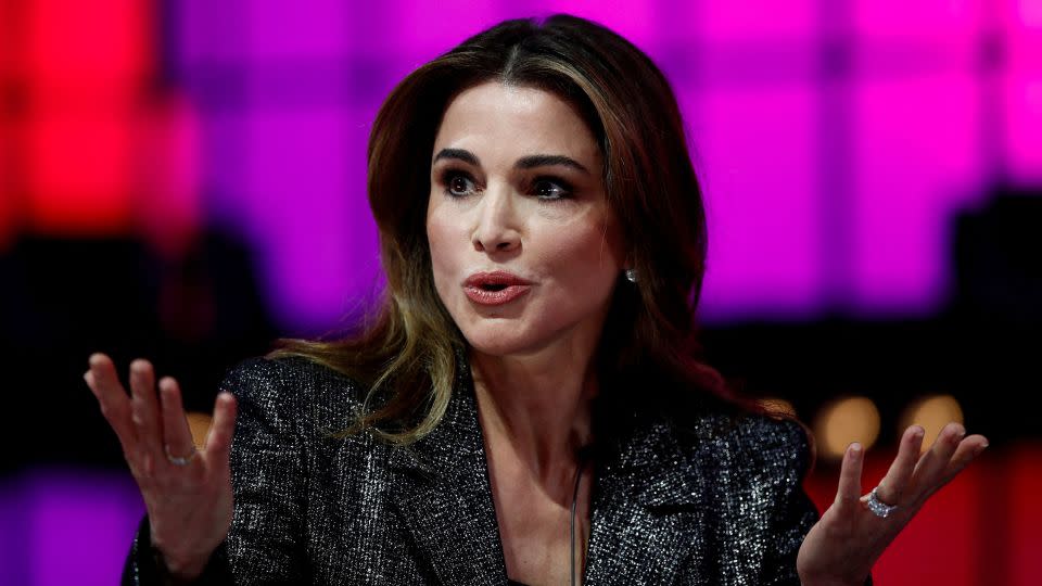 Queen of Jordan, Rania Al-Abdullah, speaks during the Web Summit, Europe's largest technology conference, in Lisbon, Portugal, November 2, 2022. REUTERS/Pedro Nunes - Pedro Nunes/Reuters