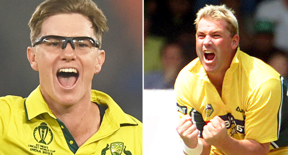 Pictured left to right is Adam Zampa and the late Shane Warne.