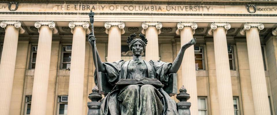 Statue in front of the Columbia University Library