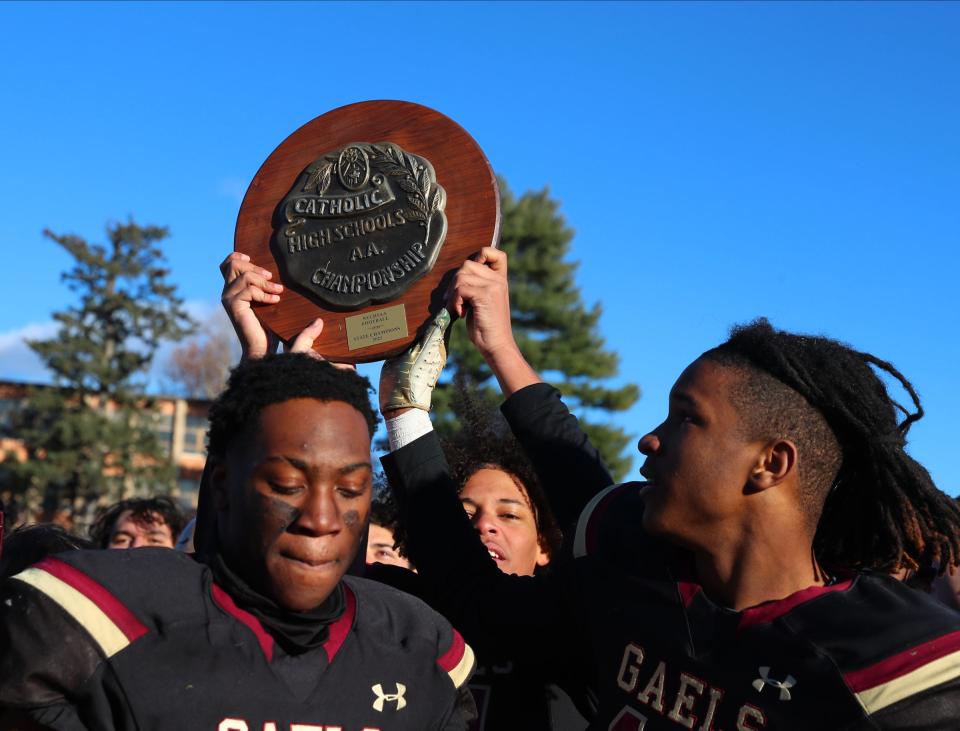 Iona Prep defeated St. Francis 38-22 to claim the Catholic League state championship title at Iona Prep High School in New Rochelle on Saturday.