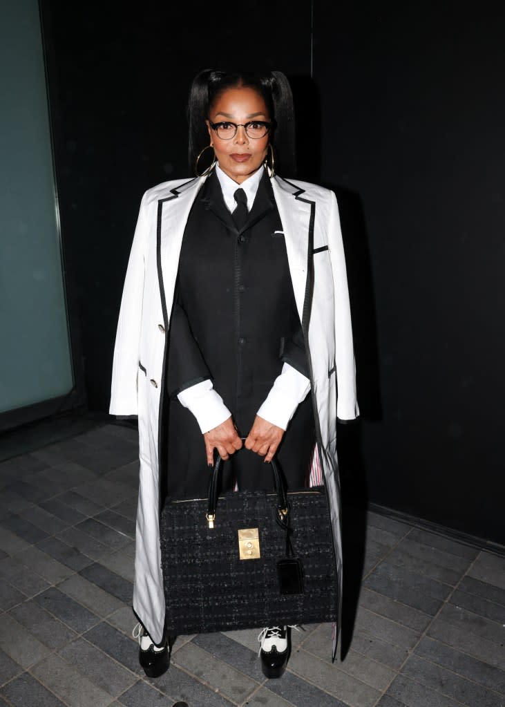 Janet Jackson is all pressed up in black and white by Thom Browne. Matteo Prandoni/BFA.com