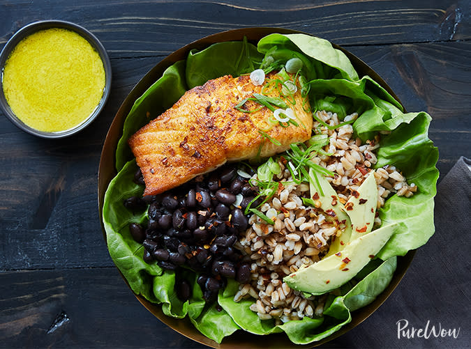 November 26: Salmon Bowl with Farro and Black Beans