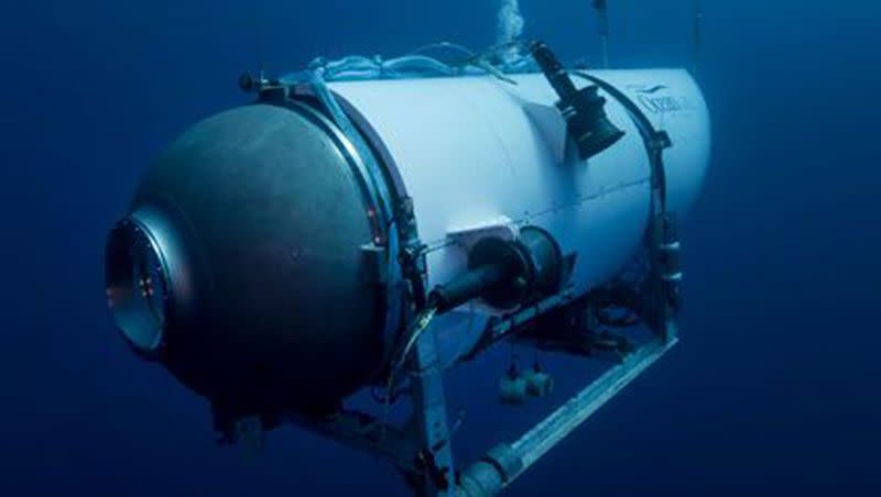 This undated image provided by OceanGate Expeditions in June 2021 shows the company’s Titan submersible.