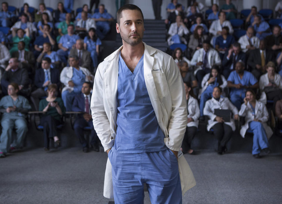 NEW AMSTERDAM -- Season Pilot -- Pictured: Ryan Eggold as Dr. Max Goodwin -- (Photo by: Francisco Roman/NBCU Photo Bank/NBCUniversal via Getty Images via Getty Images)