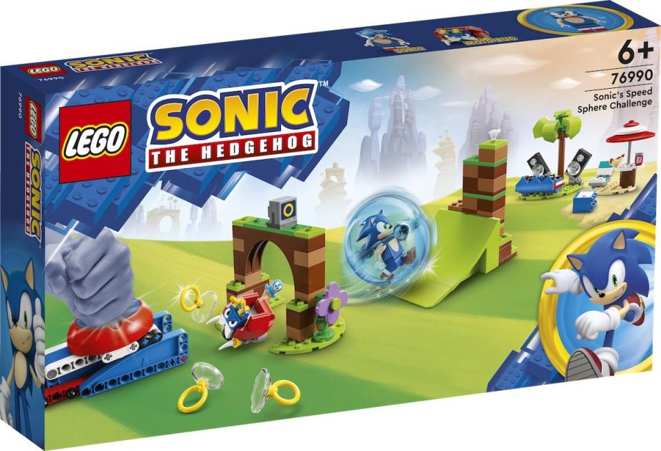 Box with graphics for LEGO's Sonic Speed Sphere Challenge