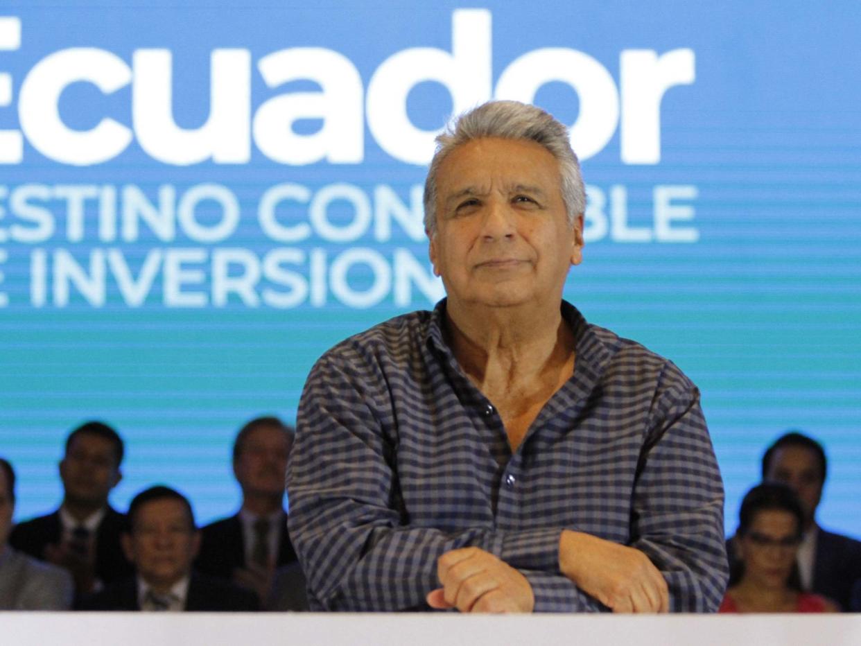 Ecuadorian President Lenin Moreno talked about sexual harassment during an event with investors and financiers in Guayaquil: EPA