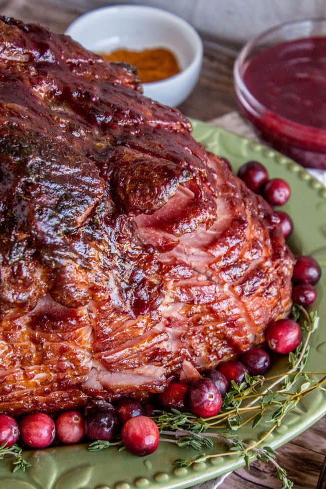 Oven Roasted Cranberry Dijon Glazed Ham