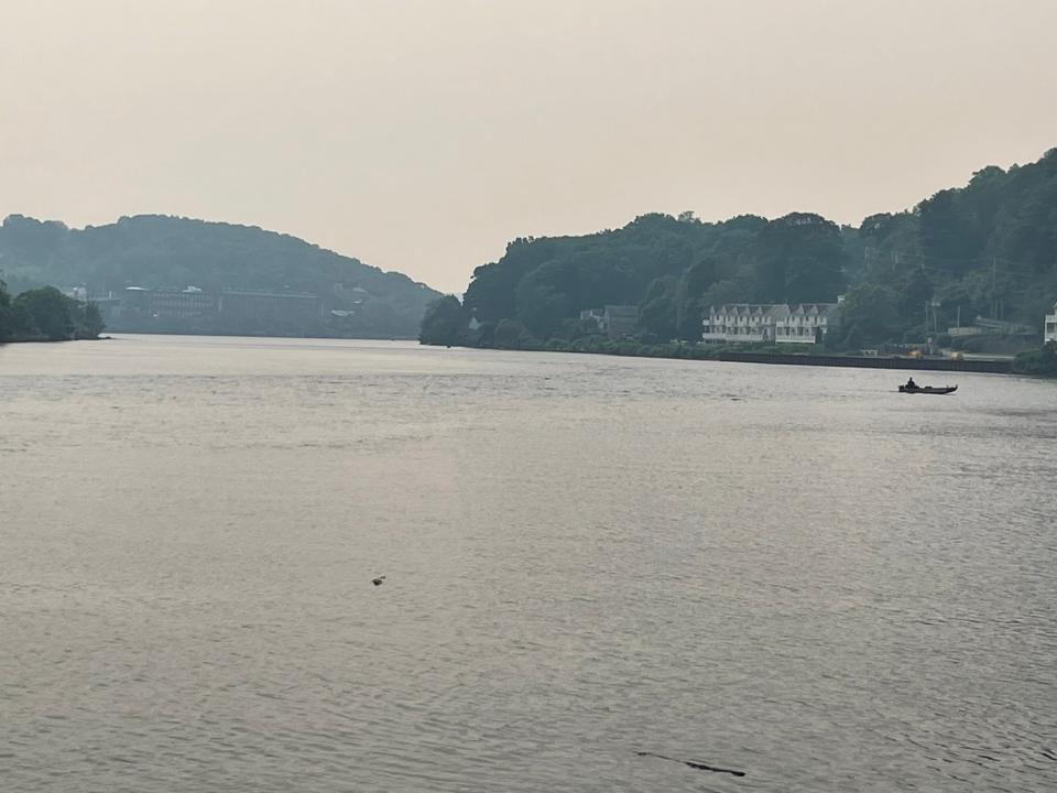 The hazy sky from Howard Brown Park in Norwich Wednesday afternoon.