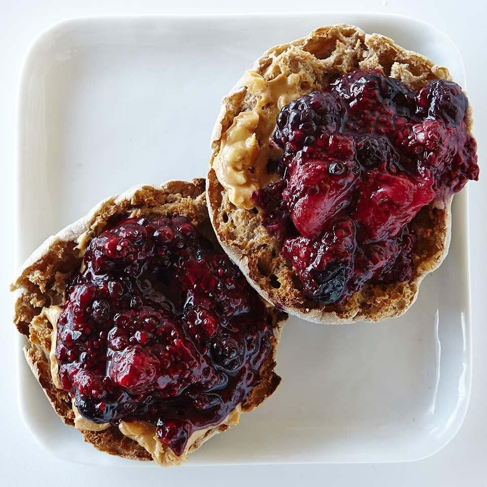 Peanut Butter &amp; Chia Berry Jam English Muffin