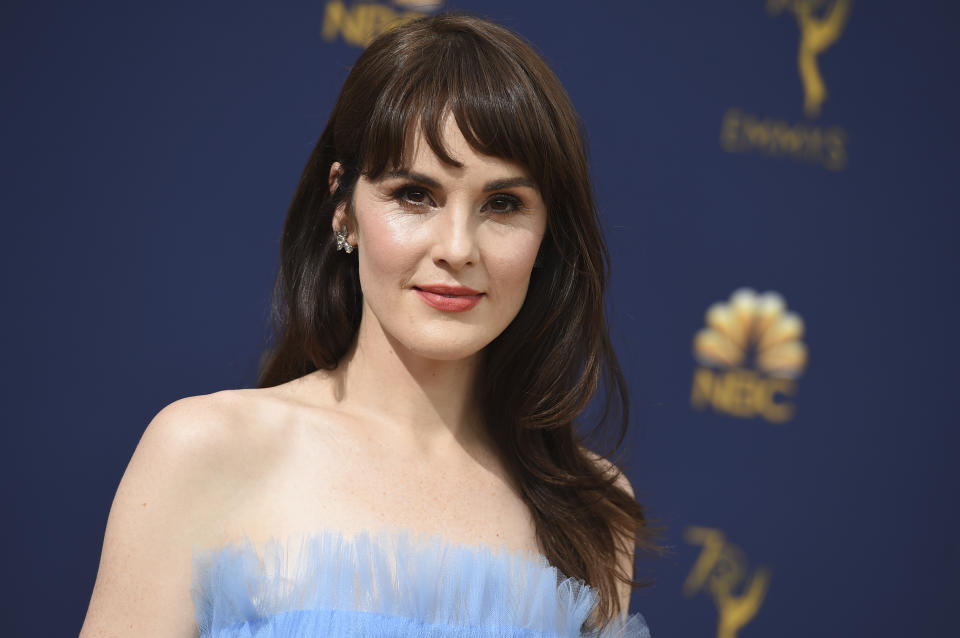 Michelle Dockery arrives at the 70th Primetime Emmy Awards on Monday, Sept. 17, 2018, at the Microsoft Theater in Los Angeles. (Photo by Jordan Strauss/Invision/AP)