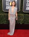 <p>Keri Russell wearing a sequined gown with a plunging neckline. </p>