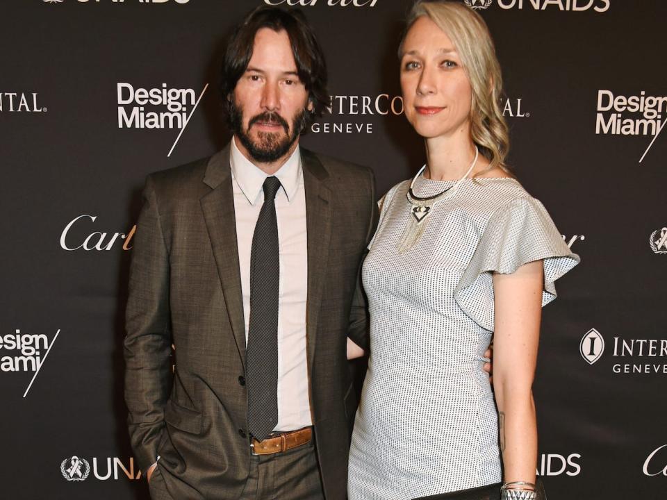 Keanu Reeves and Alexandra Grant at the UNAIDS Gala on June 13, 2016.