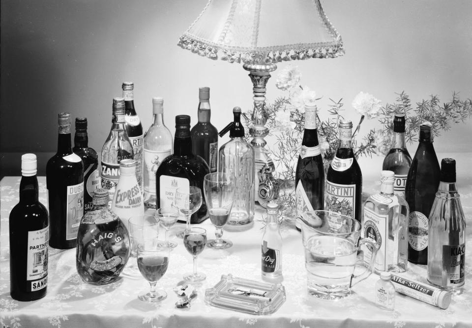 <p>It was polite to make sure your liquor cabinet was up to snuff before hosting a shindig, so that you could make any drink guests requested. This was especially important given that hard liquor is what most people drank before dinner at the time. </p>