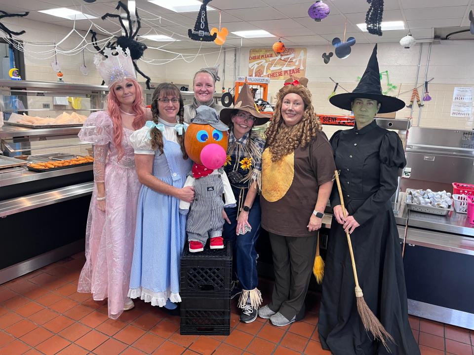The Powell Elementary School cafeteria staff always has a great time at Halloween.