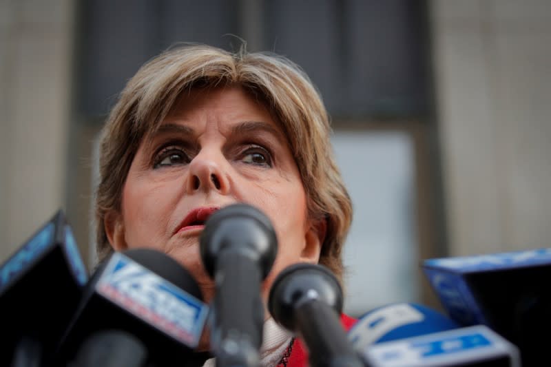 Attorney Gloria Allred speaks to the media outside of the film producer Harvey Weinstein's sexual assault trial at New York Criminal Court in the Manhattan borough of New York